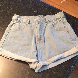 High waisted mom jean shorts